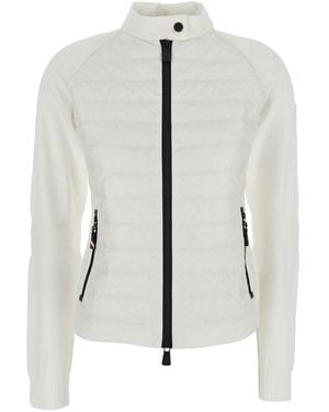 Moncler Cardigan With Front Closure And Long Sleeves In - White
