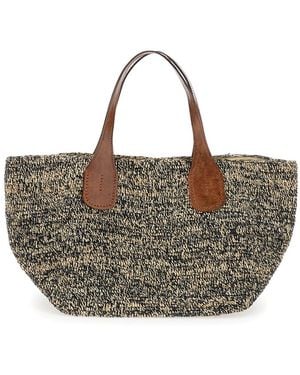 IBELIV Tote Bag "Tokyo Ii" With Leather Details - Gray