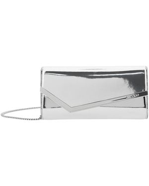 Jimmy Choo Clutch 'Emmie' A Busta Con Logo Lettering Sul Fronte E Trac - Bianco