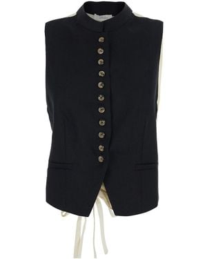 JC Sophie 'Linnea' Crew Neck Vest With Bow On The Back - Black