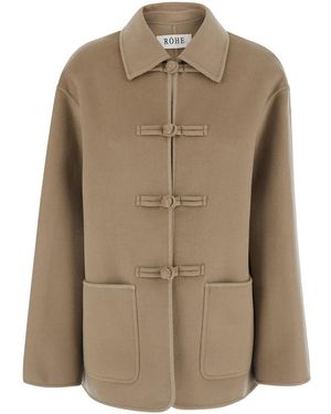 Rohe Double-Faced Jacket With Pankou Closure - Natural