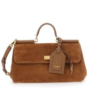 Dolce & Gabbana 'My Sicily' Medium Handbag With Lock Detail And - Brown