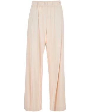 ..,merci Pants With Elastic Waist And Pences - Natural