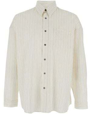 sunflower Camicia 'Stable' Con Colletto Classico E Motivo A Righe All - Bianco