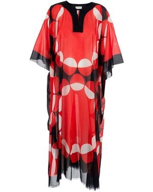 Dries Van Noten 'Cartland' Kaftan With Kimono Sleeves And A - Red