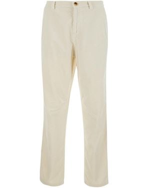 Brunello Cucinelli Trousers With Belt Loops And Button And Zip Closure On The Front - Natural