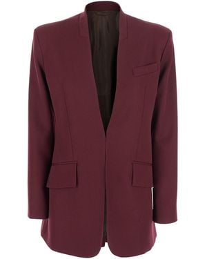 The Attico Bordeaux Jacket With Deep Neckline And Straps - Purple