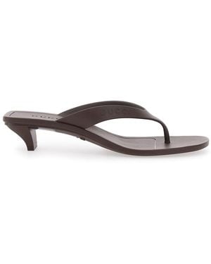 Gucci Heeled Sandals Vittoria Rubber - Brown