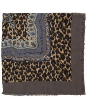 Etro Aida Scarf With Multicolored Motif - Black