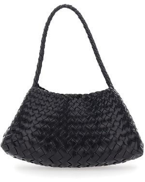 Dragon Diffusion Shoulder Bag 'Rosanna' Mini With Intreccio Design And - Black