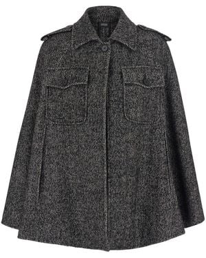 Le Plain Cappa Corta Con Colletto Classico E Tasche Applicate Sul Front - Grigio