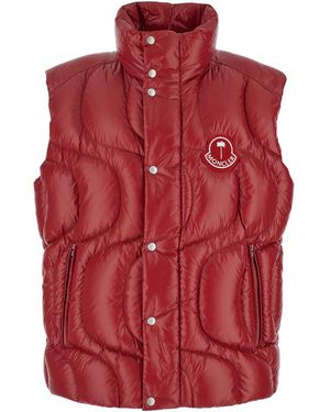Moncler Genius Gilet 'Gwenyth' Smanicato Con Patch Logo Su Fronte E Re - Rosso