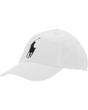 Polo Ralph Lauren Baseball Cap With Maxi Pony On The Front And N - White