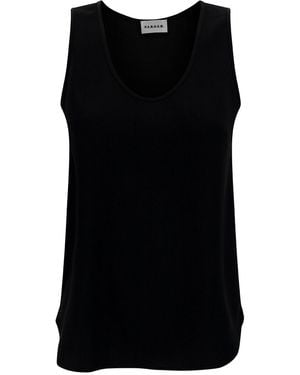 P.A.R.O.S.H. Tank Top With Plunging U Neckline - Black