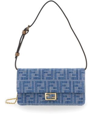 Fendi Wallet On Chain Denim - Blue