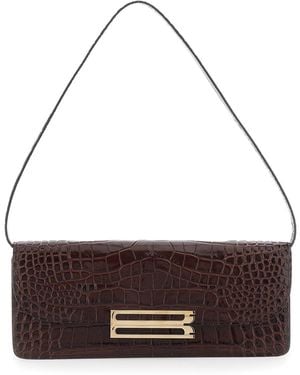 Victoria Beckham Clutch Dorian East-West Leather - Brown