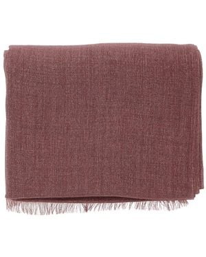 Brunello Cucinelli Scarf With Frayed Edges And Wrap Design - Purple