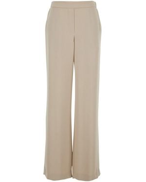 P.A.R.O.S.H. Pants With Elastic Waist And Wide Leg - Natural