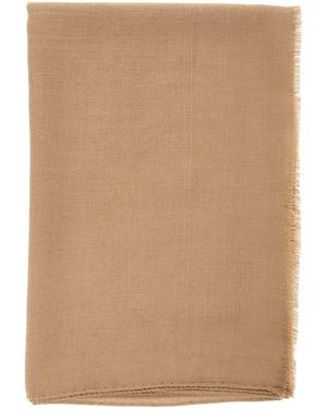 Max Mara Scarf With Fringed Edge - Natural