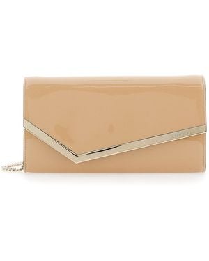 Jimmy Choo Clutch 'Emmie' Con Tracolla A Catena E Design A Busta - Neutro