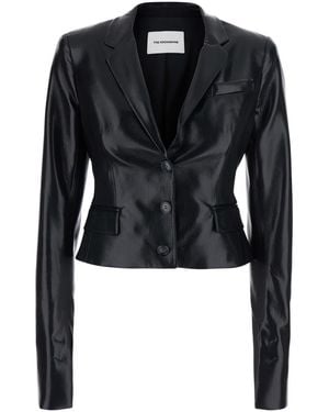 ANDAMANE 'Zefira' Jacket With Notched Revers And Crop Design - Black
