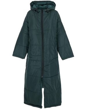 SITTINGSUITS Down Jacket With Fixed Hood And Long Design - Blue
