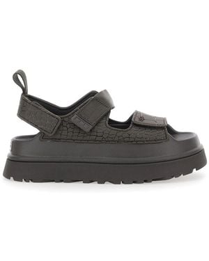 UGG W Goldenglow Embossed Leather Sandals For - Black