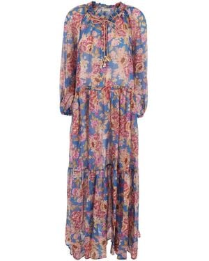 Anjuna Long Caftan Round Neck With Balloon Sleeves And All - White