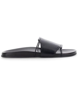 The Row 'Vivienne' Sandals With Wide Strap And Elastic Band - White