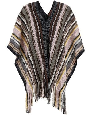 Missoni Cappa Con Scollo A V E Motivo Zigzag All-Over - Grigio