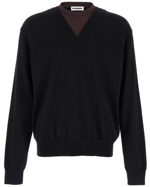 Jil Sander And Double-Neck Jumper - Black