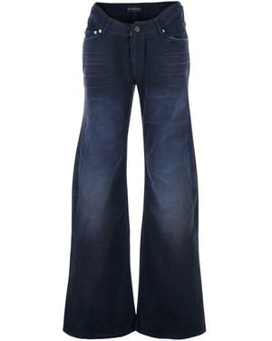 Balenciaga Five-Pocket Jeans With Curved Waist And Faded Effect I - Blue