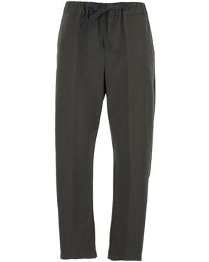 Semicouture Pants With Elastic Waist And Cotton Drawstring For W - Gray