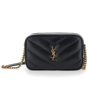 Saint Laurent Borsa A Tracolla 'Daytona' Con Tracolla A Catena E Placc - Nero