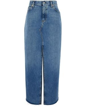 Gucci Horsebit-Detail Denim Maxi Skirt - Blue