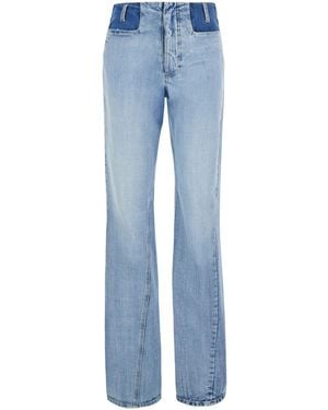 Maison Margiela Light Jeans With Contrasting Details On The Waist - Blue