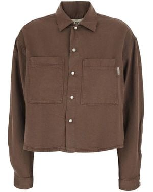 Roy Rogers 'Fatiguebrown Shirt With Classic Collar And Long Sleeves I