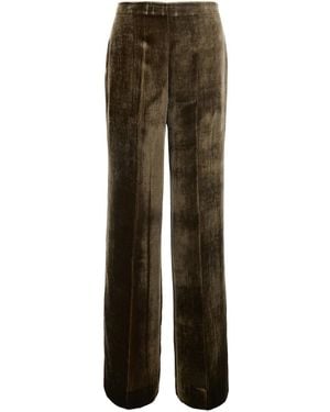 P.A.R.O.S.H. Oversized Velvet Pants Viscose - Brown