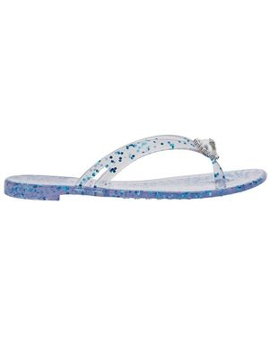Casadei Flip-Flop Sandal Crystal-Embellished - White