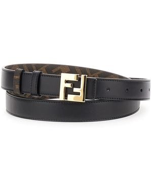 Fendi Cintura Reversibile 'Ff Squared' - Bianco