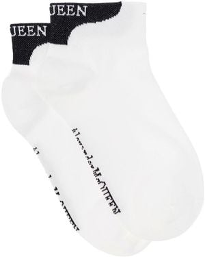 McQueen Calzini bianchi di cotone con logo donna - Bianco