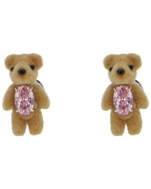YVMIN Orecchini Mini Flocked Bear Con Dettagli - Neutro