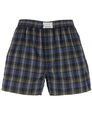 ERL Shorts With Chequered Motif - Blue