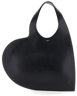 Coperni 'Double Heart' Shoulder Bag With Cut-Out Handle And Hear - Black