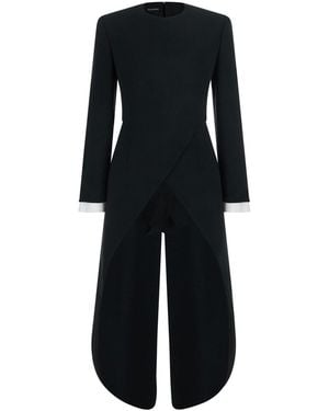 Emporio Armani Jumpsuit With Round Neckline And Tail Insert On T - Black