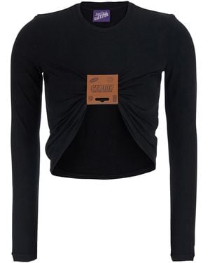 Jean Paul Gaultier Top A Maniche Lunghe Con Dettaglio - Nero