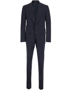 Tom Ford 'Shelton' Single-Breasted Suit With Peak Revers - Blue