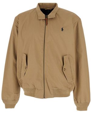 Polo Ralph Lauren Giubbotto Con Colletto Richiudibile E Pony Ricamato - Neutro