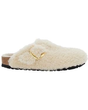 Birkenstock 'Boston' Slip-On Mules With Buckle - White