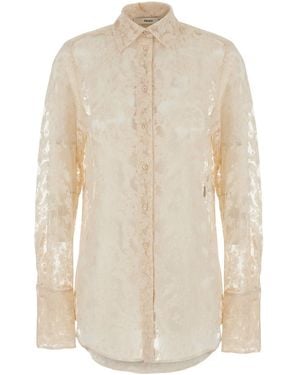Fendi Camicia Allover Peonia - Bianco